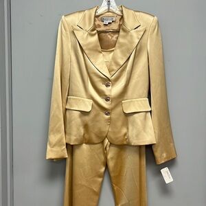 Kay Unger Gold Satin Pantsuit